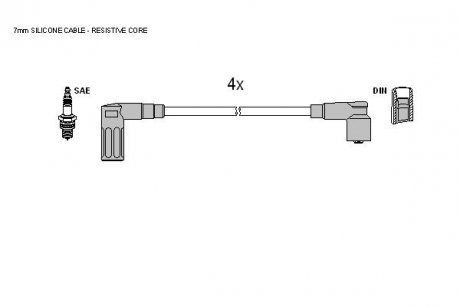 Комплект кабелiв запалювання STARLINE ZK 7764 (фото 1)
