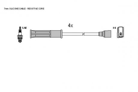 Комплект кабелiв запалювання STARLINE ZK 8324 (фото 1)