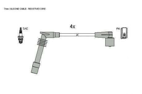 Комплект кабелiв запалювання STARLINE ZK 8532 (фото 1)