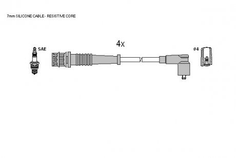 Комплект кабелей зажигания STARLINE ZK 8884 (фото 1)