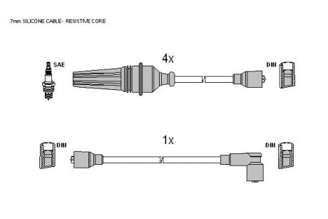 Комплект кабелів запалювання STARLINE ZK 8974