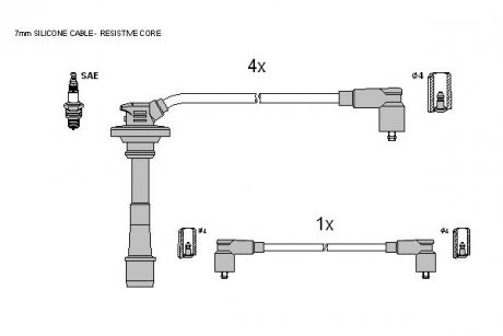 Комплект кабелiв запалювання STARLINE ZK 9154 (фото 1)