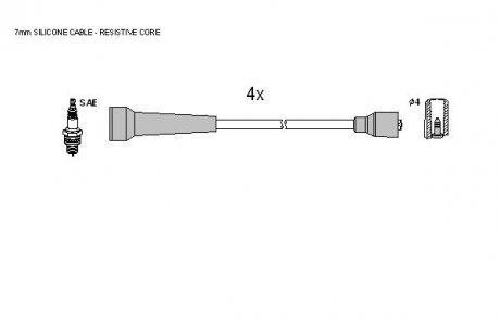 Комплект кабелiв запалювання STARLINE ZK 9512 (фото 1)
