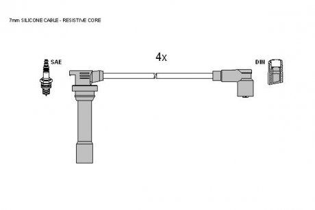 Комплект кабелей зажигания STARLINE ZK 9712