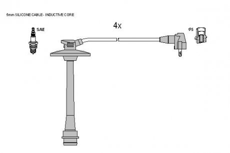 Комплект кабелiв запалювання STARLINE ZK 9748 (фото 1)