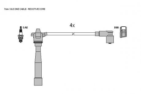 Комплект кабелів запалювання STARLINE ZK 9882