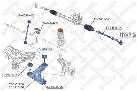 Сайлентблок рычага STELLOX 7700183SX