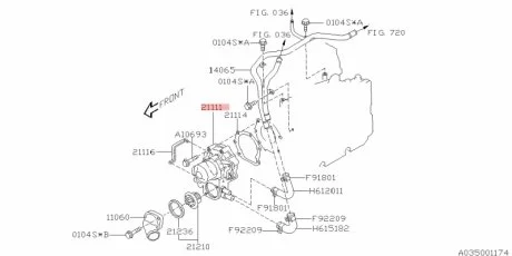 Насос водяной SUBARU 21111AA280
