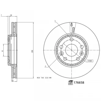 Диск гальмівний (передній) Renault Kangoo 08- (280x24) (з покриттям) (вентильований) SWAG 33103665