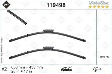 Щітка склоочисника безкаркасна передн із спойлером (2шт) Visioflex 650/430мм CITROEN C4 CACTUS 09.14- SWF 119498