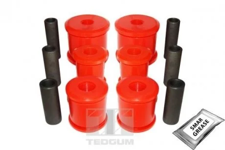 TULEJKA WAHACZA POLIURETAN - KOMPLET TULEI RESORA TYLNEGO JEEP CHEROKEE 84>01 6SZT KPL ZAWIESZENIE TED-GUM TEDGUM 01149958