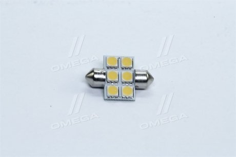 Лампа підсвічування салону, номера, гірлянда T11x31-S8.5 (6 SMD size5050) WARM WHITE 24V <> TEMPEST TMP09T1124V