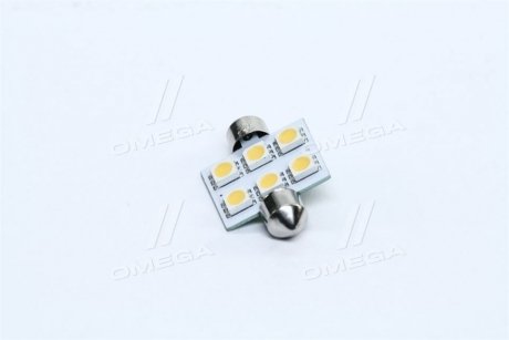 Лампа підсвічування салону, номера, гірлянда T11x36-S8.5 (6 SMD size5050) WARM WHITE C5W 24V<> TEMPEST TMP12T1124V