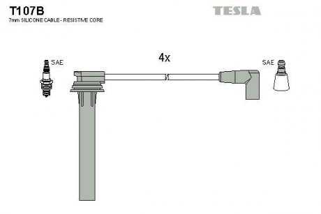 Дроти запалення, набір TESLA T107B