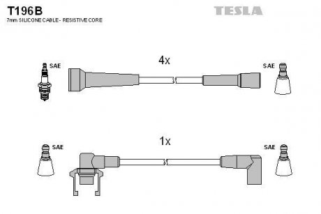 Комплект кабелів запалювання TESLA T196B