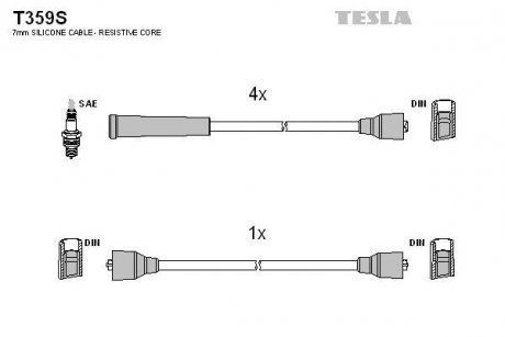 Провода свечные 2121-21213 карб (силикон) BLATNA TESLA T359S