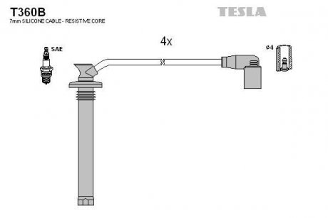 К-кт проводов в/в Chery Amulet, 1,5, 08- TESLA T360B