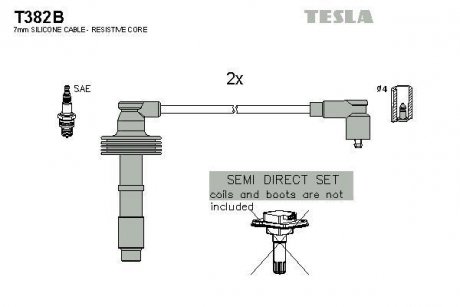 Проволока зажигания, набор TESLA T382B (фото 1)