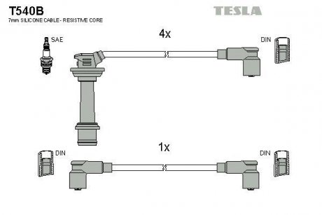 Дроти запалення, набір TESLA T540B