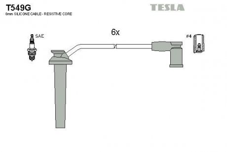 Комплект кабелів запалювання TESLA T549G