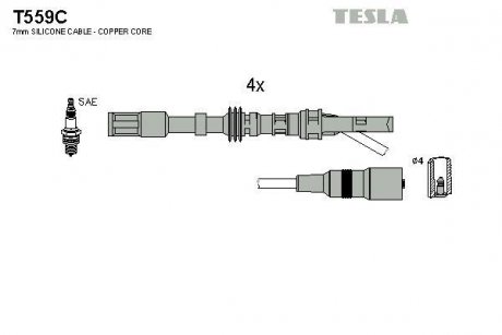 Комплект кабелів запалювання TESLA T559C