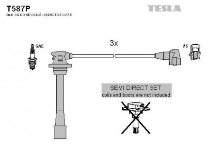 Дроти запалення, набір TESLA T587P