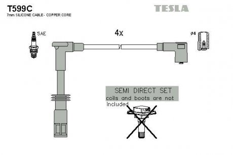 Дроти запалення, набір TESLA T599C