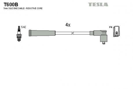 Комплект кабелів запалювання TESLA T600B