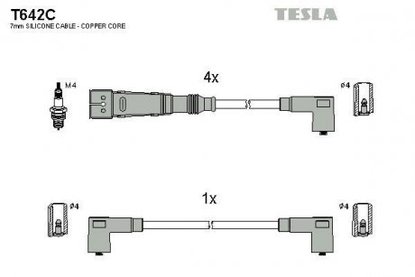 Комплект кабелів запалювання TESLA T642C