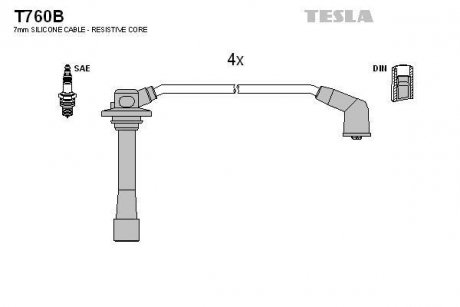 Комплект кабелей зажигания TESLA T760B