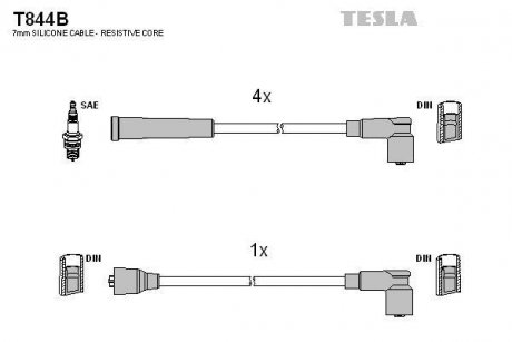 Комплект кабелей зажигания TESLA T844B