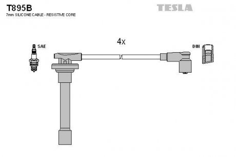 Дроти високої напруги Honda Accord 2.0-2.2 93- TESLA T895B