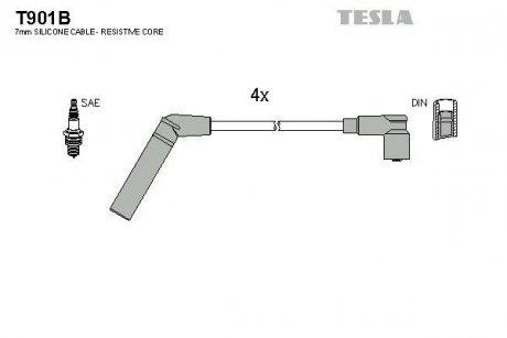 Комплект кабелів запалювання TESLA T901B