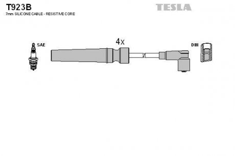 Провода В/В Chevrolet Lacetti 16V, 1.4 1.6 DOHC TESLA T923B (фото 1)