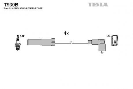 К-кт проводов Dacia Logan 1.4/1.6 TESLA T930B