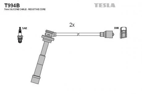 Фото комплект кабелей зажигания TESLA T994B Комплект кабелей зажигания TESLA T994B