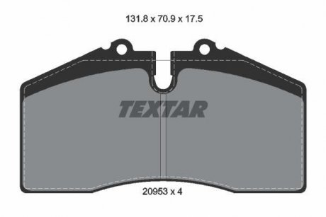 Тормозные колодки, дисковый тормоз (набор) TEXTAR 2095302