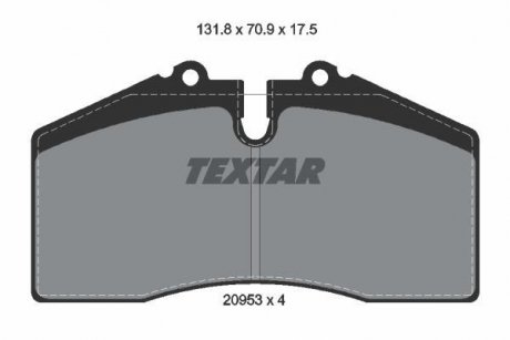 Гальмівні колодки, дискове гальмо (набір) TEXTAR 2095302