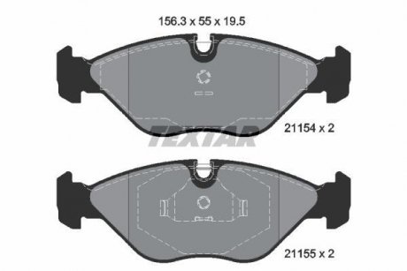 Тормозные колодки, дисковый тормоз (набор) TEXTAR 2115402 (фото 1)