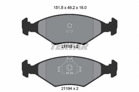 Тормозные колодки, дисковый тормоз (набор) TEXTAR 2119301 (фото 1)