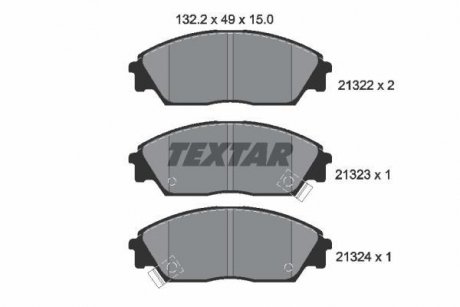 Тормозные колодки, дисковый тормоз (набор) TEXTAR 2132201