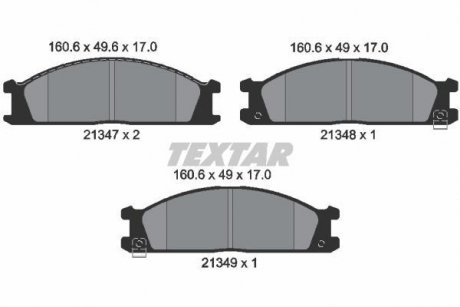 Тормозные колодки, дисковый тормоз (набор) TEXTAR 2134702