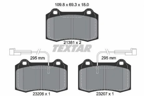 Тормозные колодки, дисковый тормоз (набор) TEXTAR 2138103