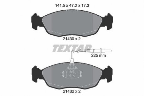 Тормозные колодки, дисковый тормоз (набор) TEXTAR 2143001