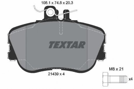 Тормозные колодки, дисковый тормоз (набор) TEXTAR 2143905 (фото 1)