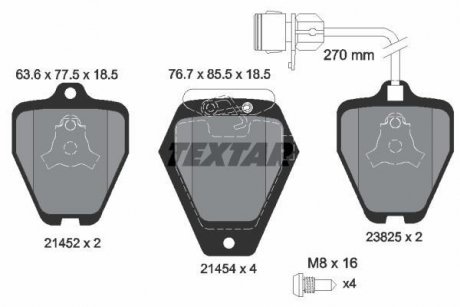 Тормозные колодки, дисковый тормоз (набор) TEXTAR 2145201 (фото 1)