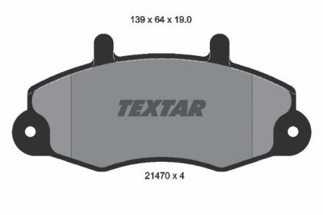 Гальмівні колодки, дискове гальмо (набір) TEXTAR 2147001