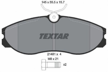 Тормозные колодки, дисковый тормоз (набор) TEXTAR 2148101