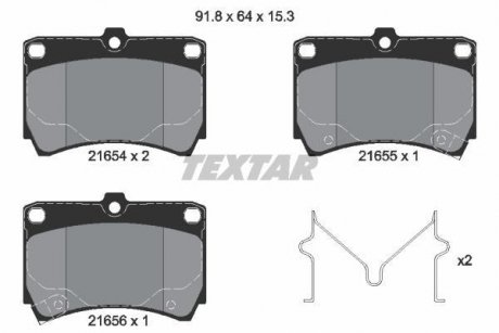 Тормозные колодки, дисковый тормоз (набор) TEXTAR 2165404 (фото 1)