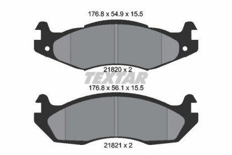 Тормозные колодки, дисковый тормоз (набор) TEXTAR 2182001 (фото 1)